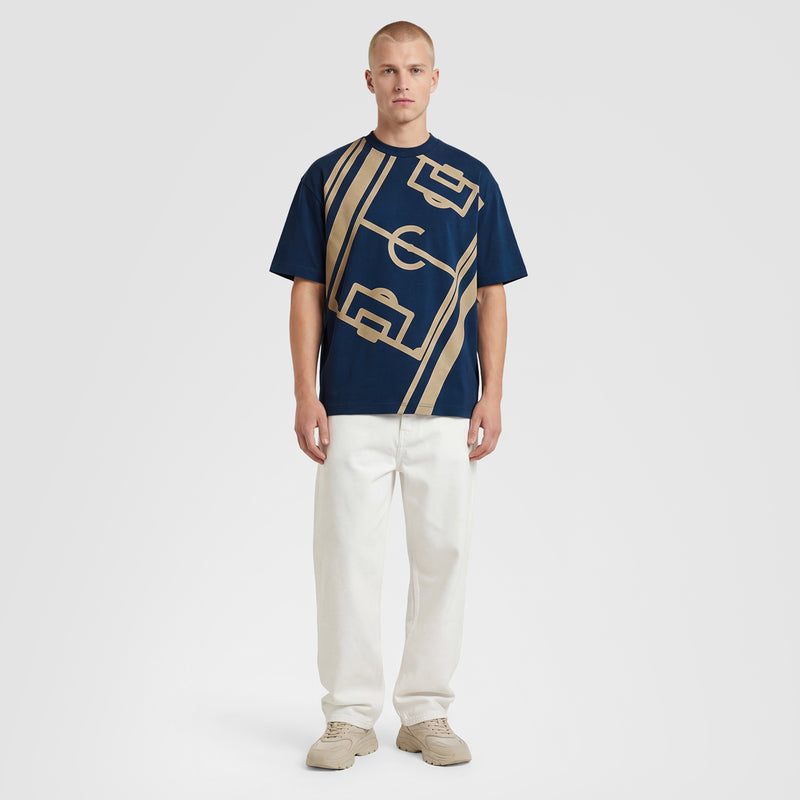 Curva Campo Da Calcio T-shirt Navy