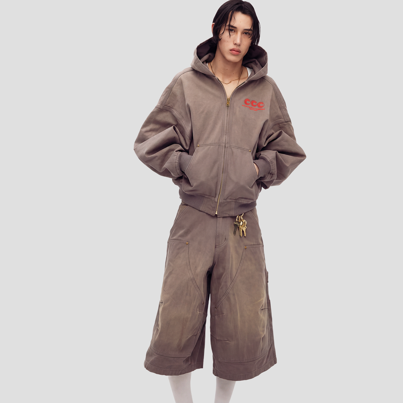 Willy Chavarria Juggernaut Workwear Hoodie Concrete