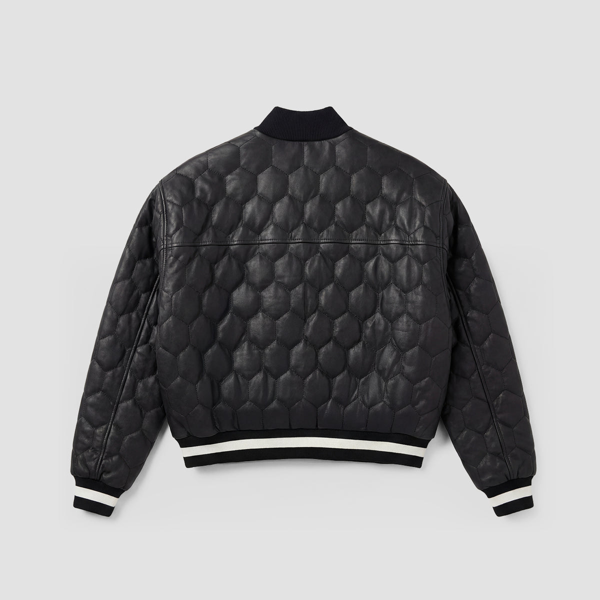 Curva Bomber Jacket Quilted Leather Black