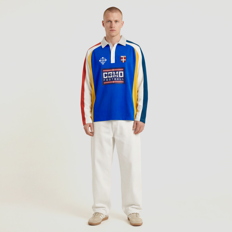 Curva Como 1907 Polo Manica Lunga Royal