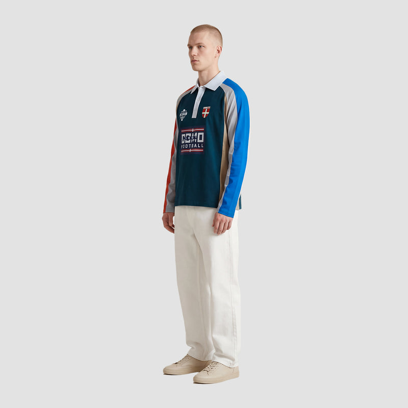 Curva Como 1907 Polo Manica Lunga Navy