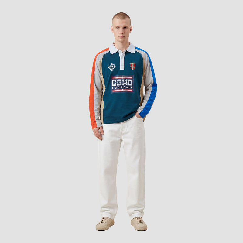 Curva Como 1907 Polo Manica Lunga Navy