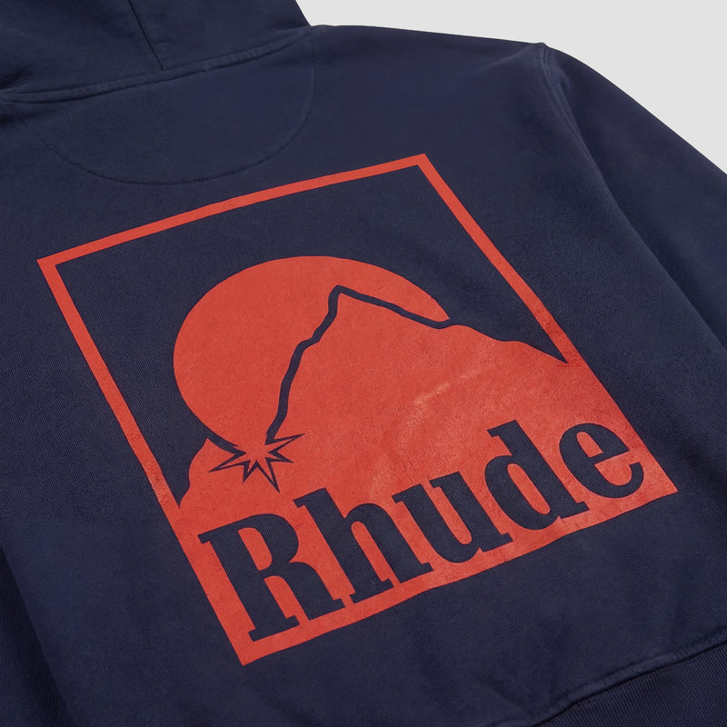 RHUDE Moonlight Badge Full Zip Hoodie Navy