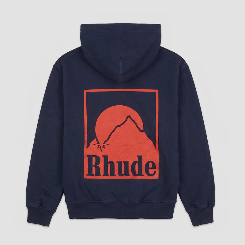 RHUDE Moonlight Badge Full Zip Hoodie Navy