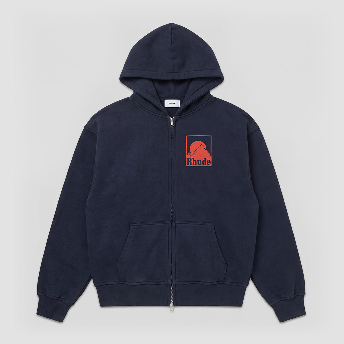 RHUDE Moonlight Badge Full Zip Hoodie Navy