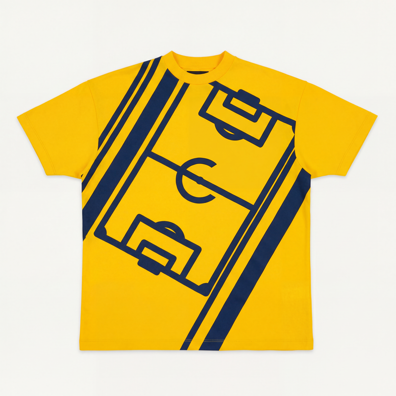 Curva Campo Da Calcio T-shirt Gialla