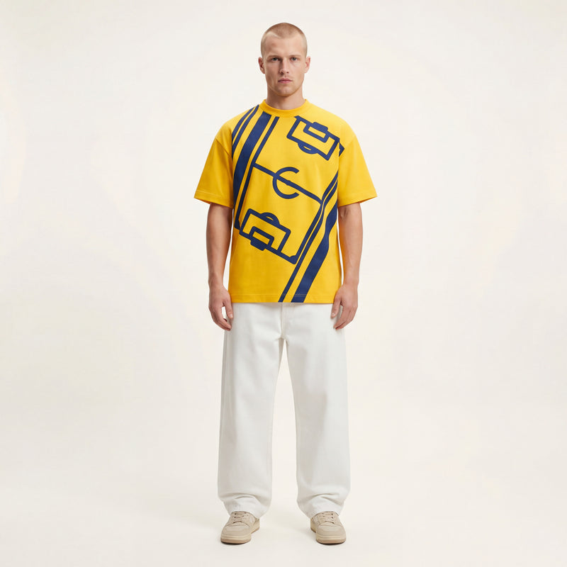 Curva Campo Da Calcio T-shirt Gialla