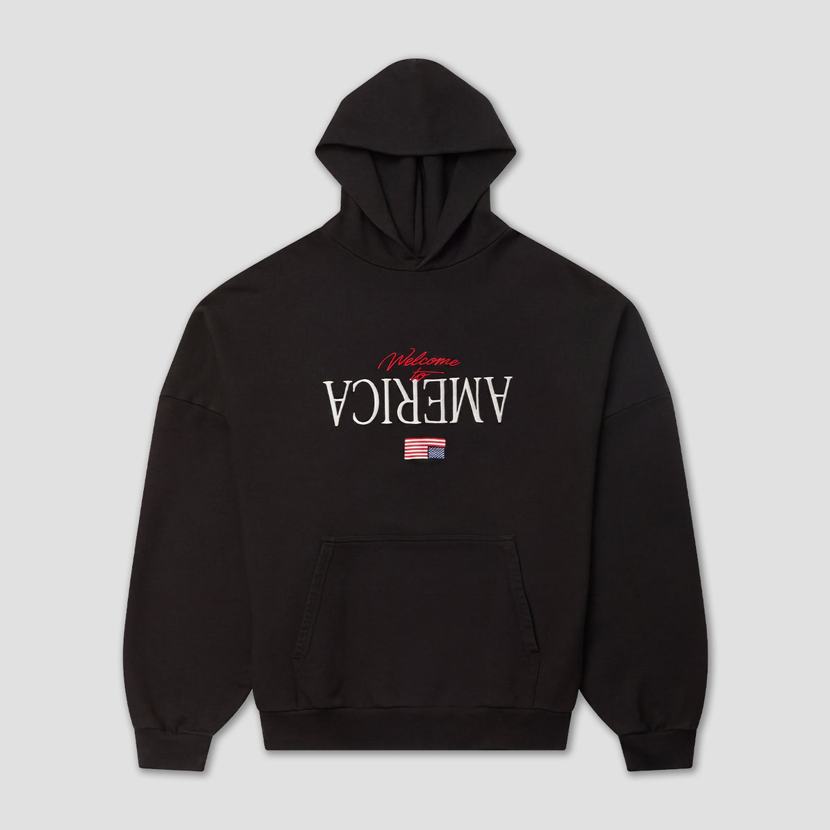 Willy Chavarria Welcome To America Hooligan Hoodie - Black Beauty