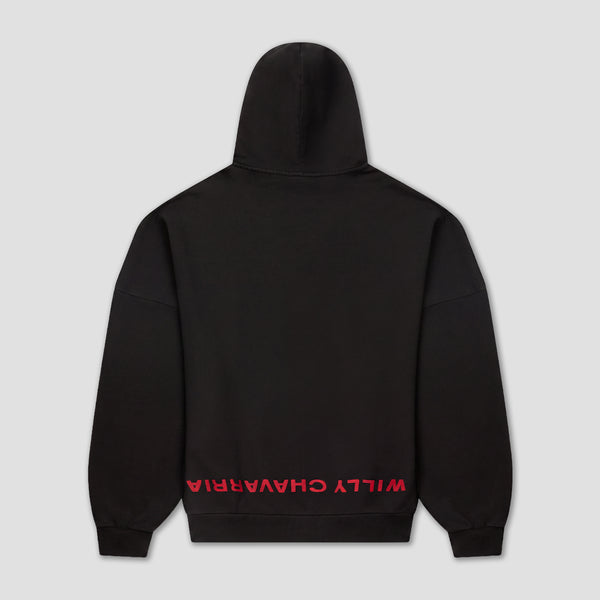 Willy Chavarria Welcome To America Hooligan Hoodie - Black Beauty