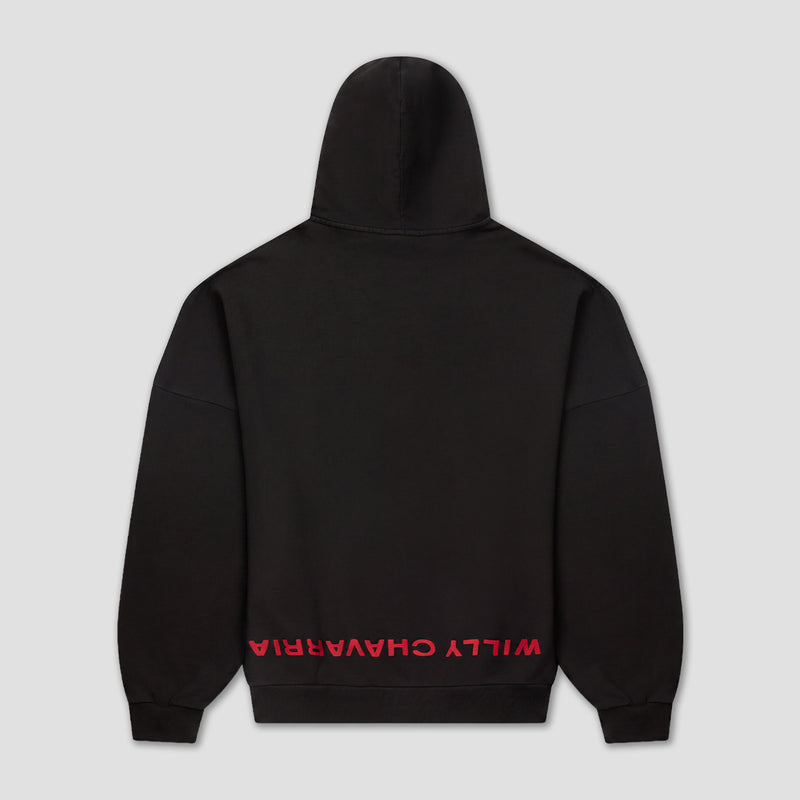 Willy Chavarria Welcome To America Hooligan Hoodie - Black Beauty