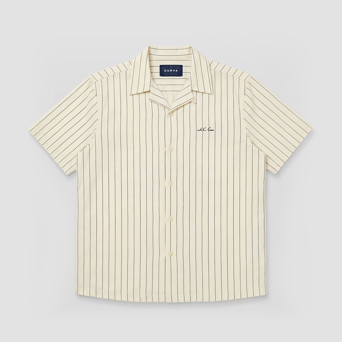 Curva Camicia Maniche Corte Avorio