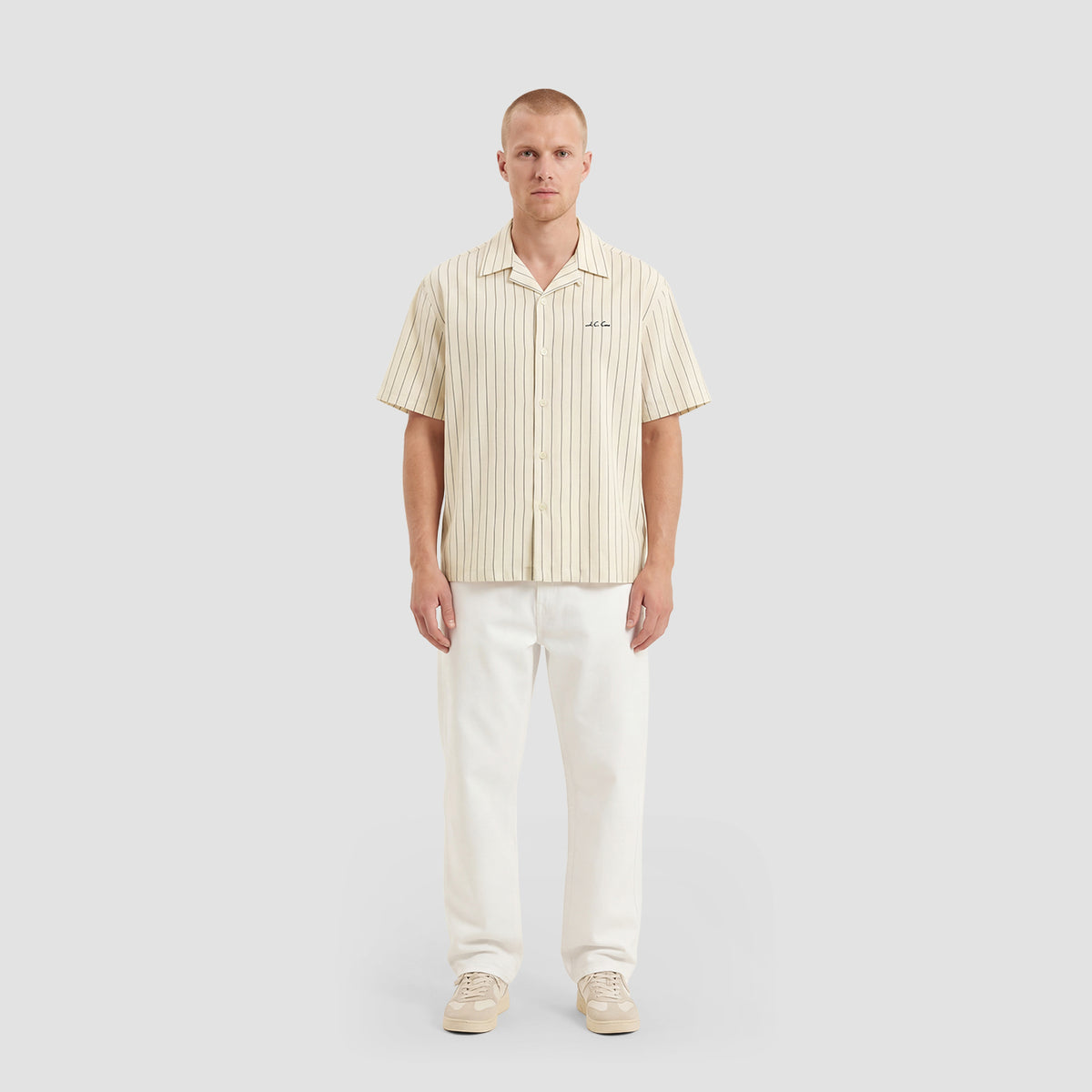 Curva Camicia Maniche Corte Avorio