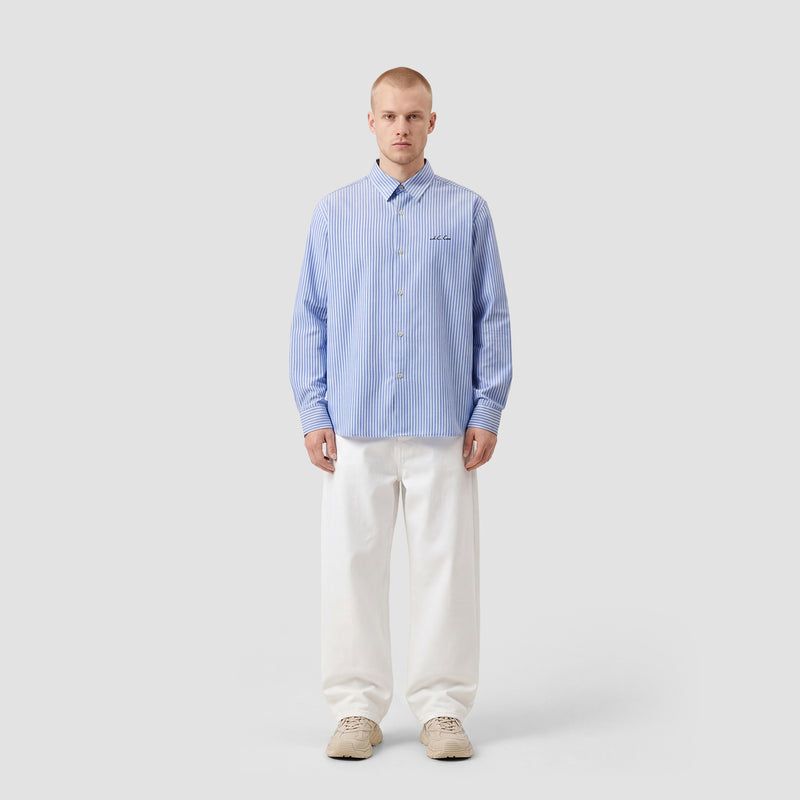 Curva Poplin Manica Lunga Azzurro Chiaro