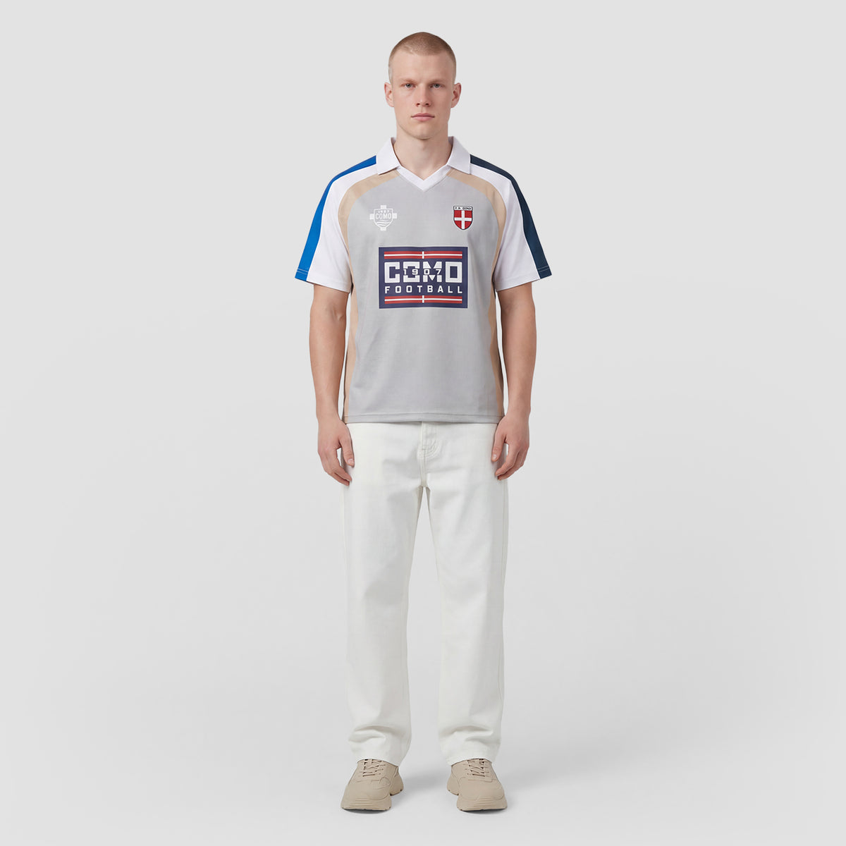 Curva Como 1907 Polo Manica Corta Grigia