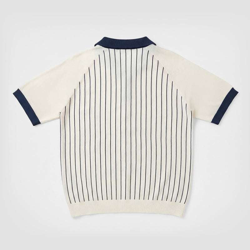 Curva Knit Polo Manica Corta Avorio