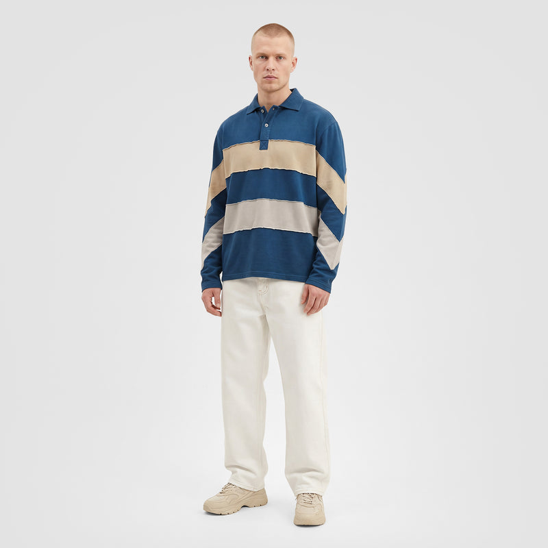 Curva  Polo Manica Lunga Navy Rugby