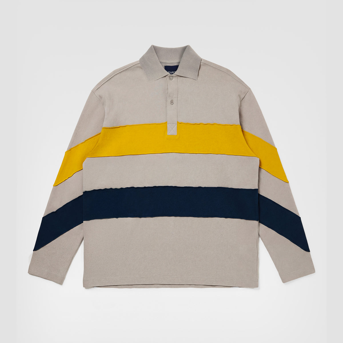 Curva Polo Manica Lunga Grigia Rugby
