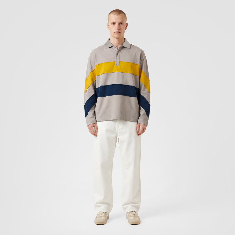 Curva Polo Manica Lunga Grigia Rugby