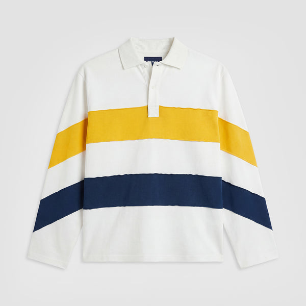 Curva Rugby Polo Long Sleeve White