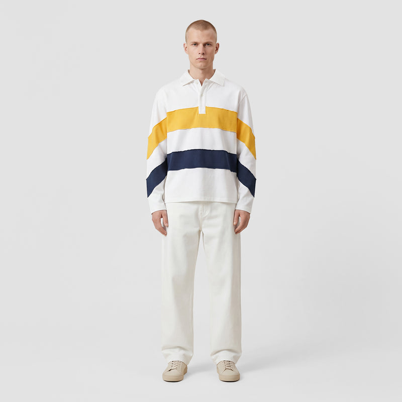 Curva Polo Rugby Manica Lunga Bianco