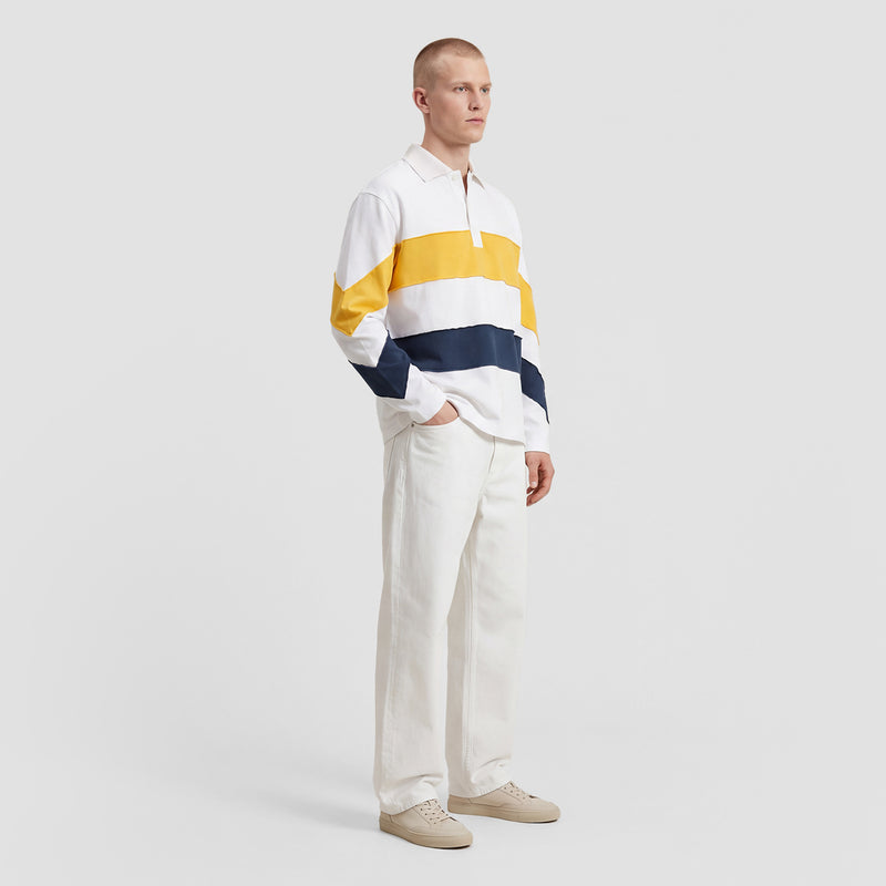 Curva Polo Rugby Manica Lunga Bianco