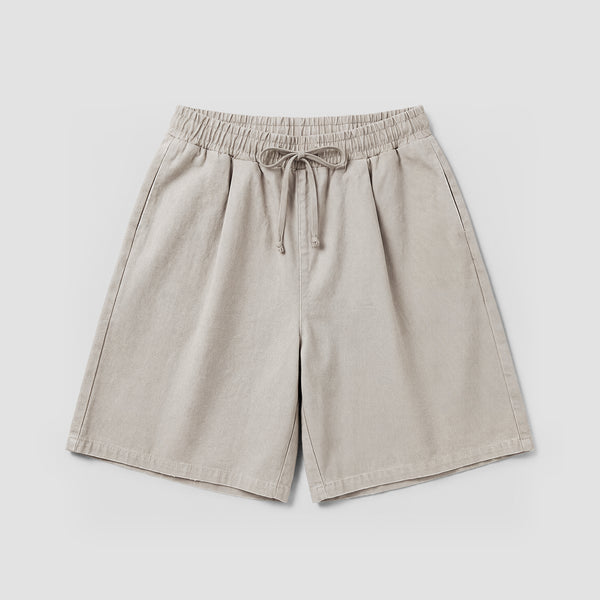 Curva Canvas Baggy Shorts  Grey