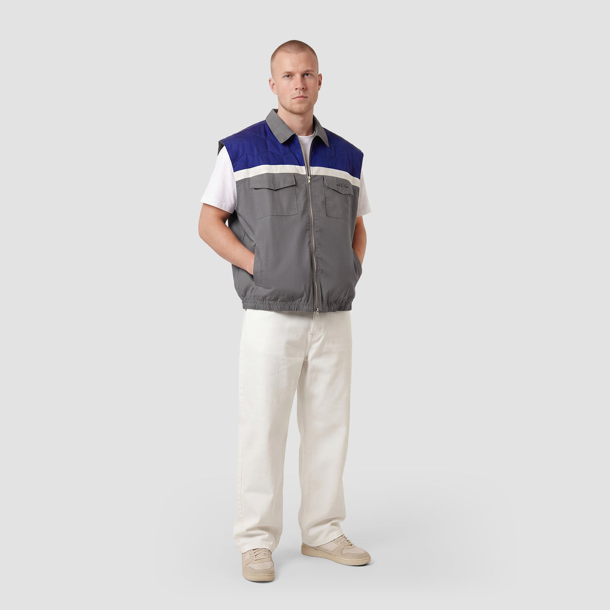 Curva Gilet Nylon Grigio