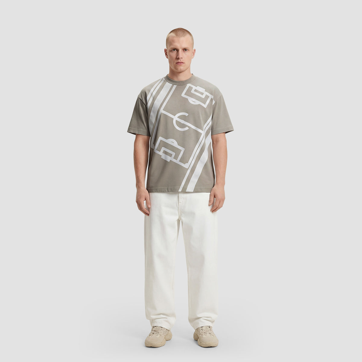 Curva Campo Da Calcio T-shirt Grigia