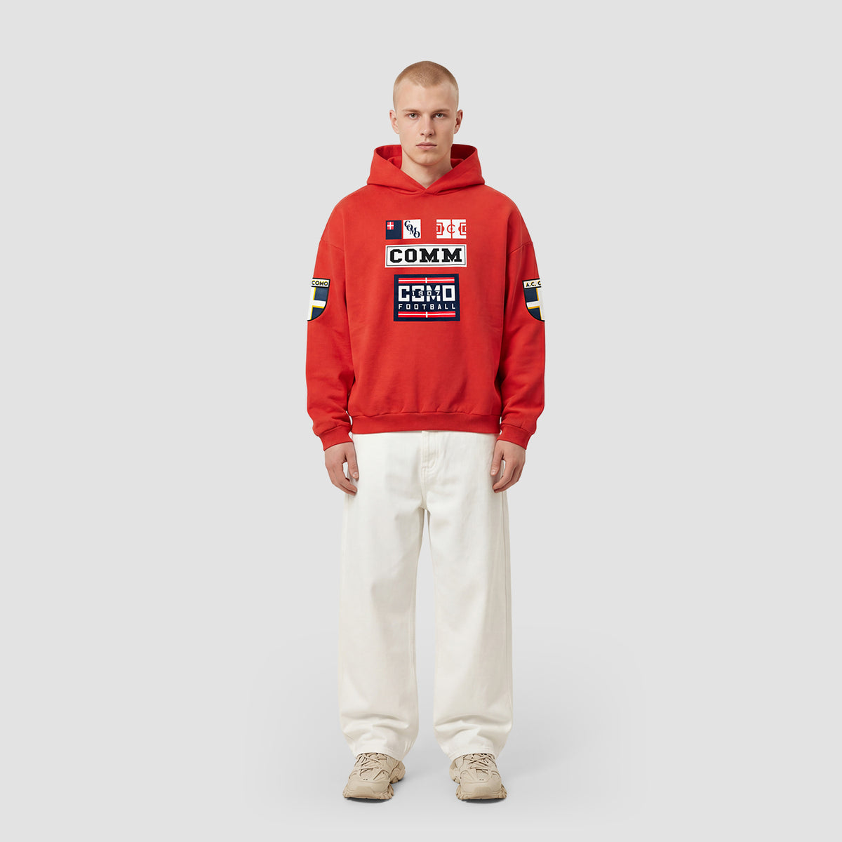 Curva Comm Felpa con Cappuccio Rosso
