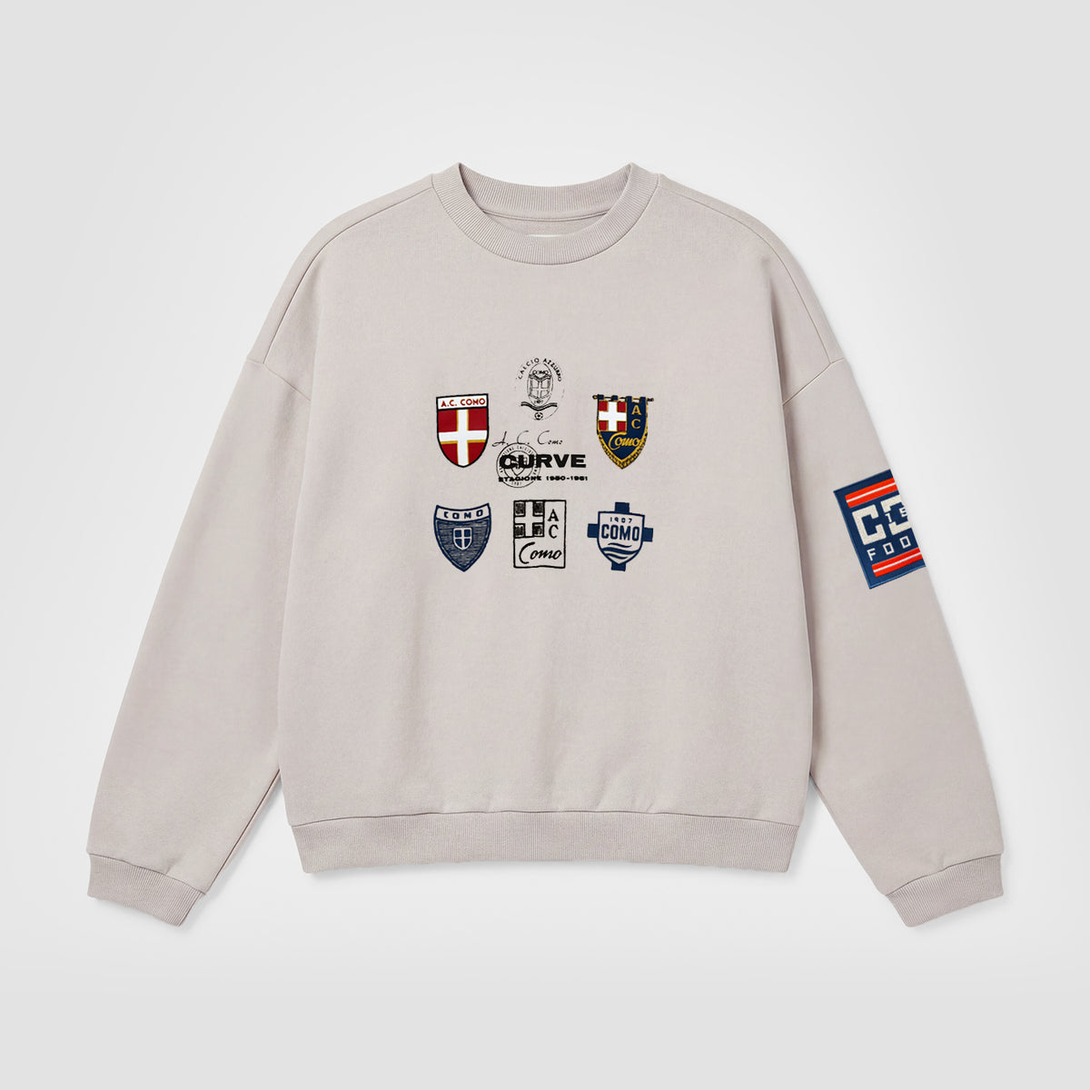 Curva Scudetti Felpa Girocollo Grigio