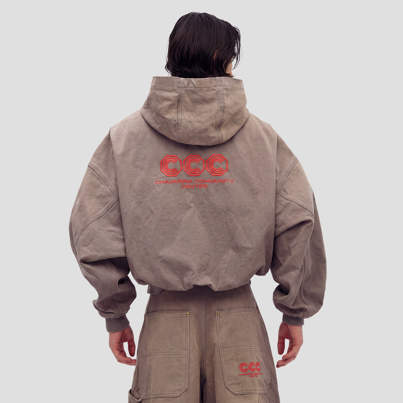 Willy Chavarria Juggernaut Workwear Hoodie Concrete