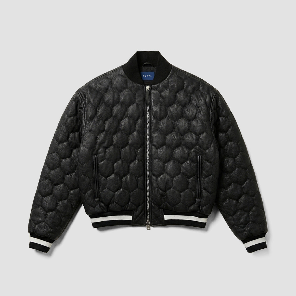 Curva Bomber Jacket Quilted Leather Black