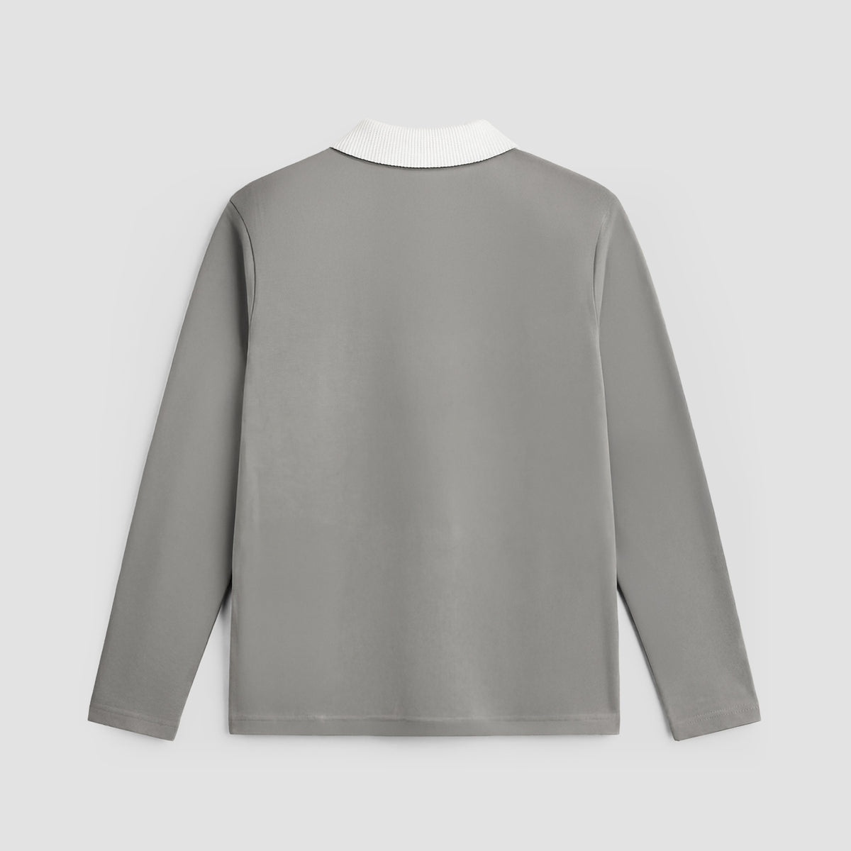 Curva Campo Da Calcio Polo Manica Lunga Grigia