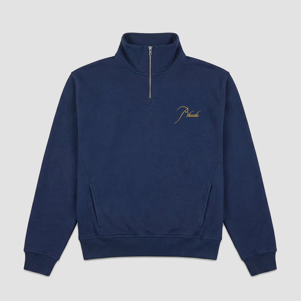 RHUDE Classique Quarter Zip Navy