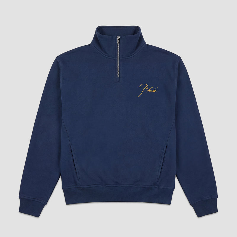 RHUDE Classique Quarter Zip Navy