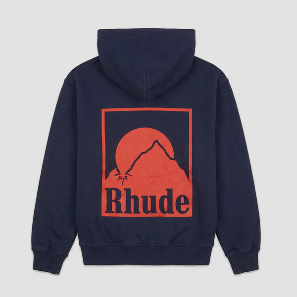 RHUDE Moonlight Badge Full Zip Hoodie Navy