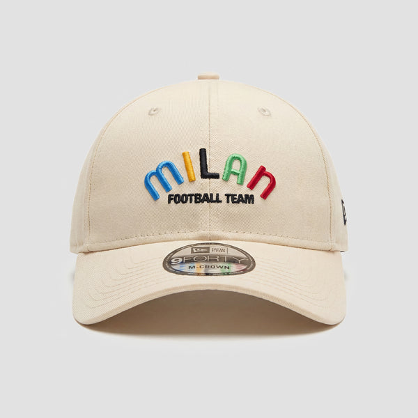 Cappellino 9FORTY® New Era x AC Milan Bianco con Scritta Milan