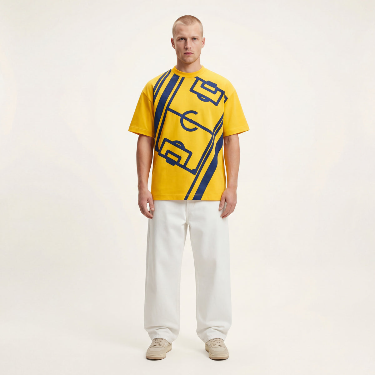 Curva Campo Da Calcio T-shirt Gialla
